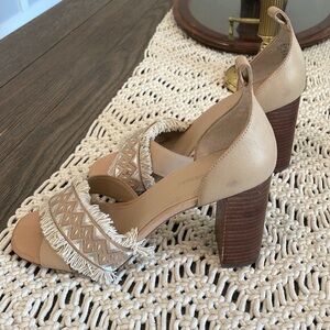 Women's Tan Block Heel Sandals